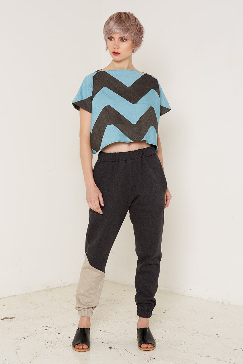 Namaka Top (Grey and Aqua)