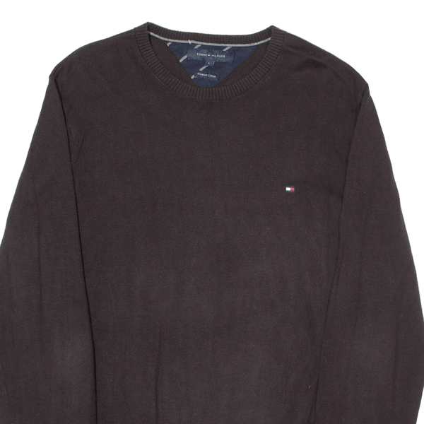 TOMMY HILFIGER Mens Jumper Black Tight Knit L