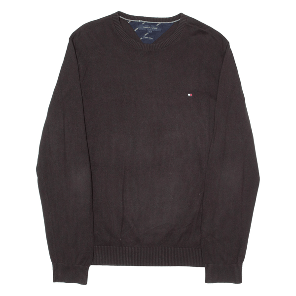 TOMMY HILFIGER Mens Jumper Black Tight Knit L