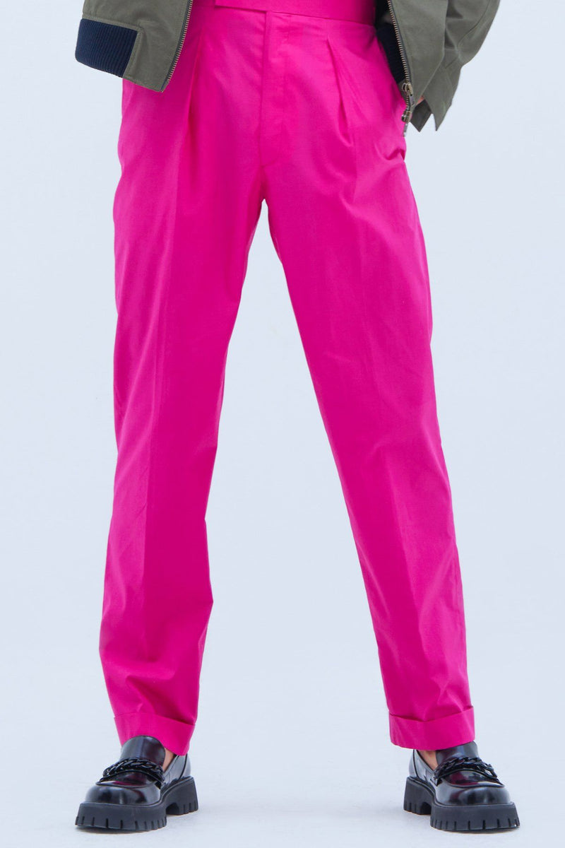 Pleated Wide Leg Trouser in Pink