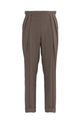 Pleated Wide Leg Trouser in Beige