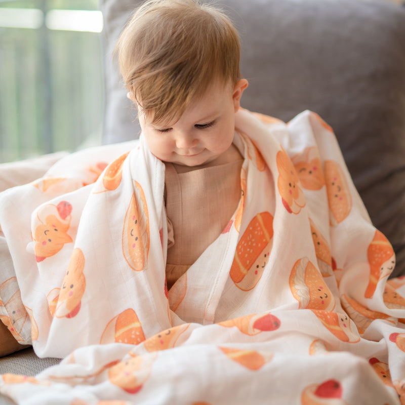 Organic Bamboo Blend Swaddle - Bakery Buns