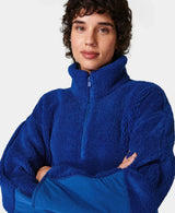 Plush Textured Half Zip Sb9535 Lightning-Blue