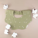 Moss Green Muslin Organic Cotton Petal Bib