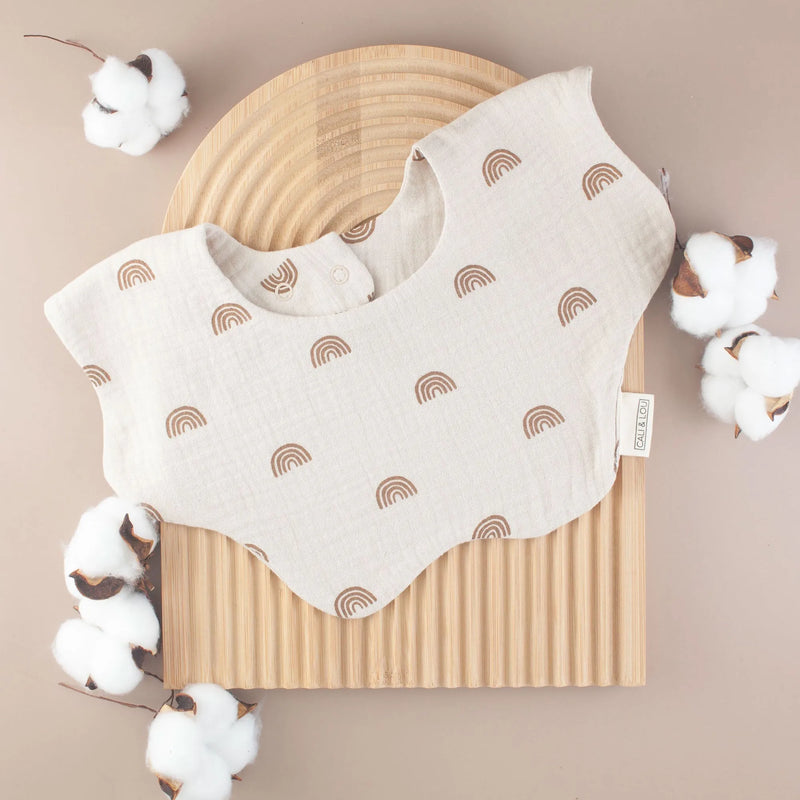 Rainbow Muslin Organic Cotton Petal Bib