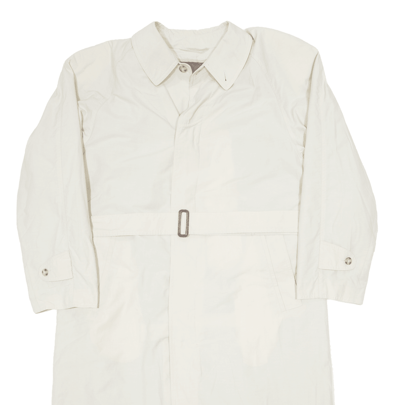 Belted Mens Trench Coat Cream M