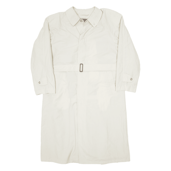 Belted Mens Trench Coat Cream M