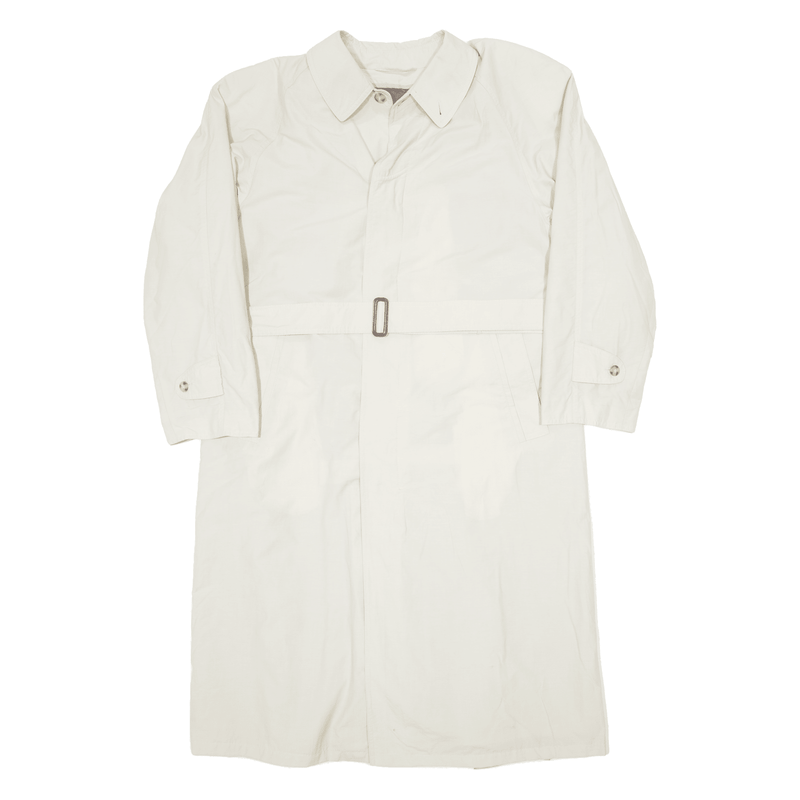 Belted Mens Trench Coat Cream M