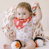 Organic Cotton Bandana Bibs 2pcs Set - Fortune Lucky Cat Maneki Neko