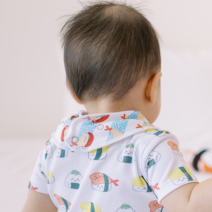 Organic Cotton Bandana Bibs 2pcs Set - Sushi + Tempura