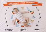 Fleece Milestone Blanket for Baby Photography - We Ramen To Be Together