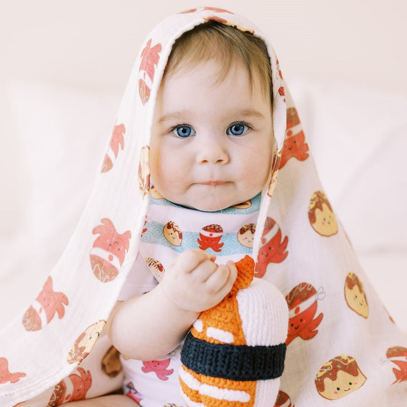 Organic Cotton Bandana Bibs 2pcs Set - Takoyaki + Taiyaki