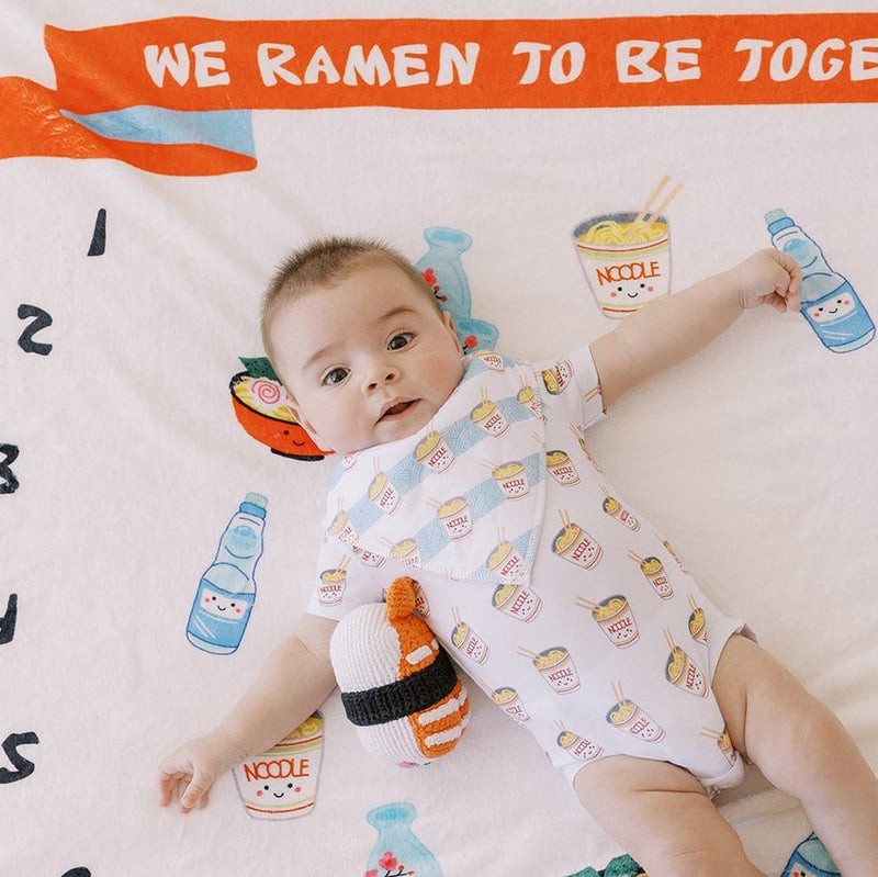 Fleece Milestone Blanket for Baby Photography - We Ramen To Be Together