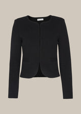 Collarless Jersey Jacket 32683 Black