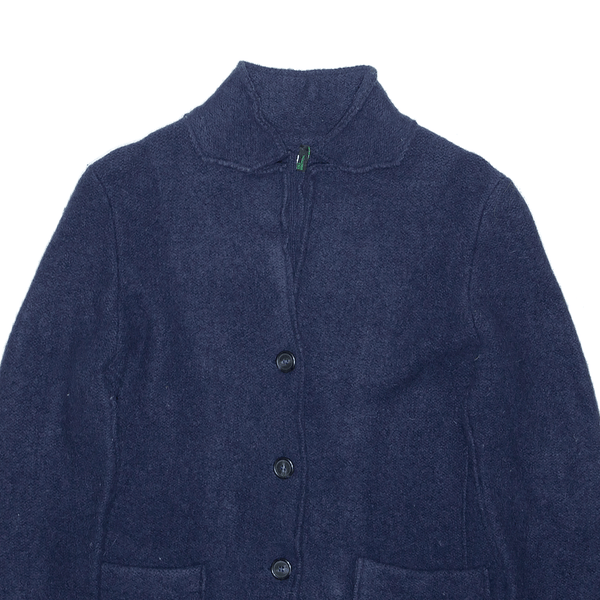 STILE BENETTON Blue Knit Wool Jacket Womens S