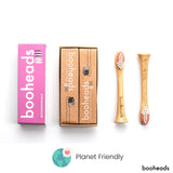 booheads - 2PK - Bamboo Electric Toothbrush Heads - Deep Clean - PINK EDITION | Compatible with Sonicare | Biodegradable Eco Friendly Sustainable - booheads