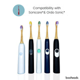 Soniboo - 竹电动牙刷头，兼容 Sonicare* |深层清洁 4PK 多用途