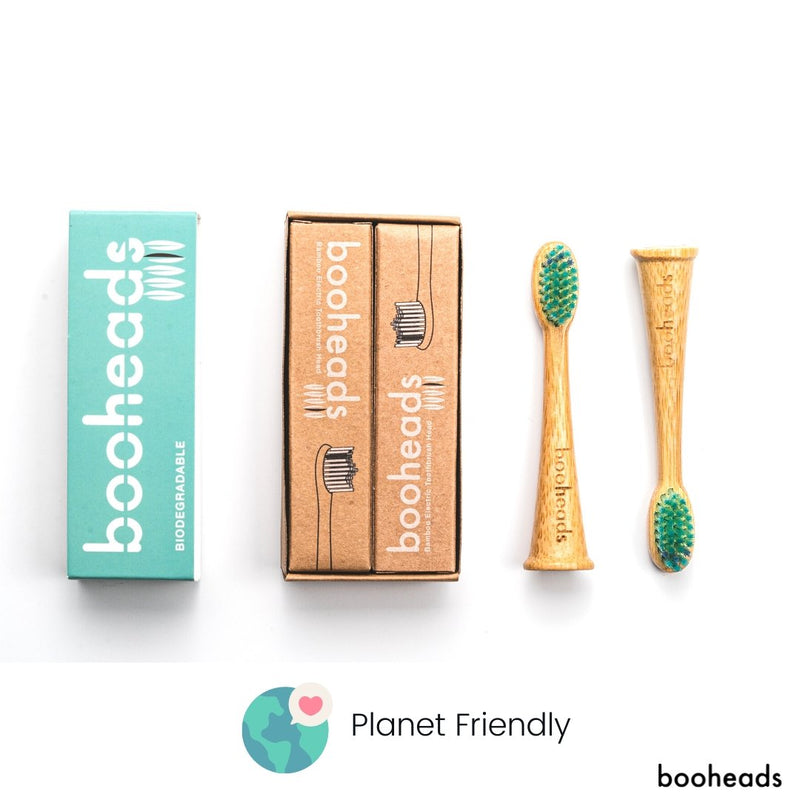 booheads - 2PK - Bamboo Electric Toothbrush Heads - Hybrid Edition | Compatible with Sonicare | Biodegradable Eco Friendly Sustainable - booheads