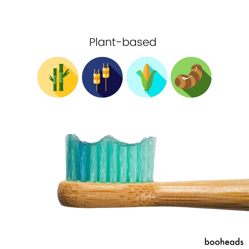 booheads - 2PK - Bamboo Electric Toothbrush Heads - Hybrid Edition | Compatible with Sonicare | Biodegradable Eco Friendly Sustainable - booheads