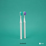 booheads - 2PK - Zero Waste Eco Toothbrushes - Purple & Aqua | Biodegradable,Recyclable and plant-based - booheads