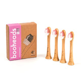 booheads - 4PK - Bamboo Electric Toothbrush Heads - Deep Clean - PINK EDITION | Compatible with Sonicare | Biodegradable Eco Friendly Sustainable - booheads