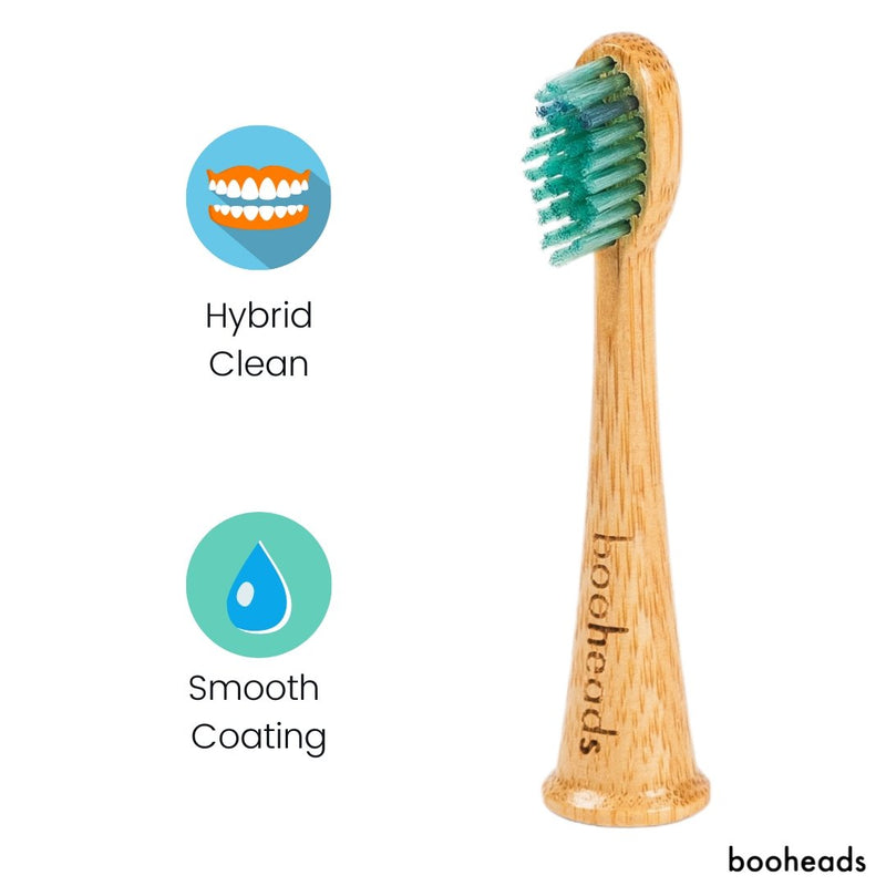 booheads - 4PK - Bamboo Electric Toothbrush Heads - Hybrid Edition | Compatible with Sonicare | Biodegradable Eco Friendly Sustainable - booheads