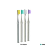 booheads - 4PK - Zero Waste Eco Toothbrushes | Biodegradable, Recyclable and Plant-based - booheads