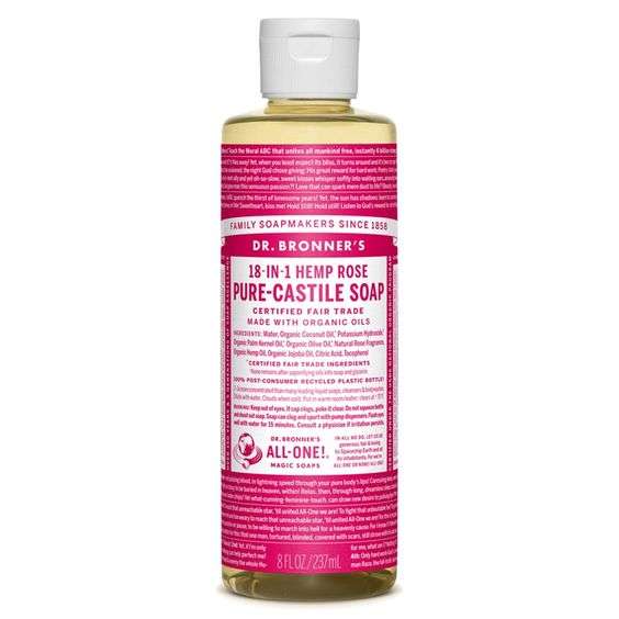 Dr. Bronner's - 有机玫瑰液体肥皂 8 盎司