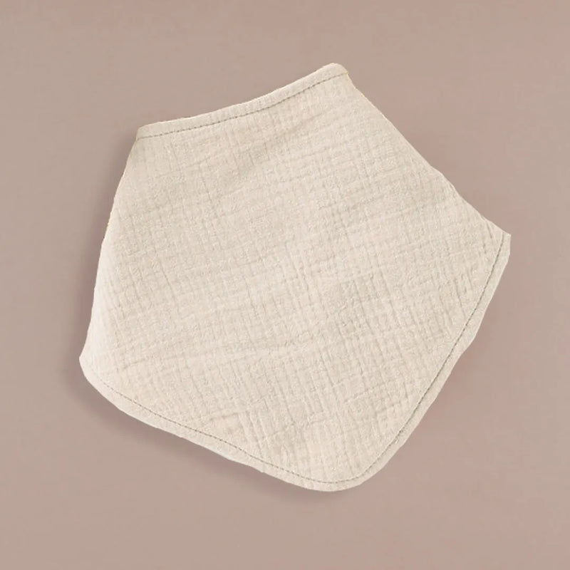 Beige Muslin Organic Cotton Bandana Bib