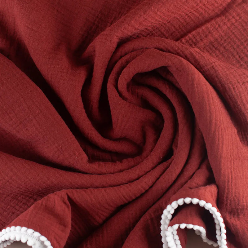 Burgundy Muslin Swaddle Blanket