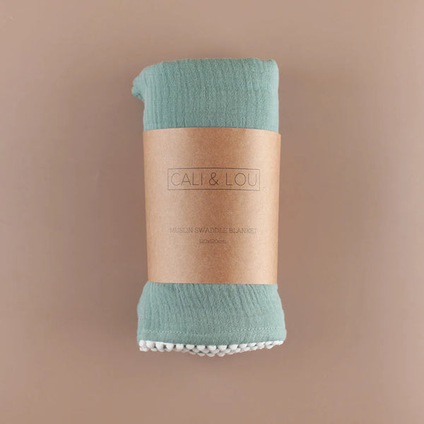 Mint Green Muslin Swaddle Blanket