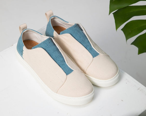 Recycled Canvas Slip-On Shoes in AQUAMARINE (For Him & Her)