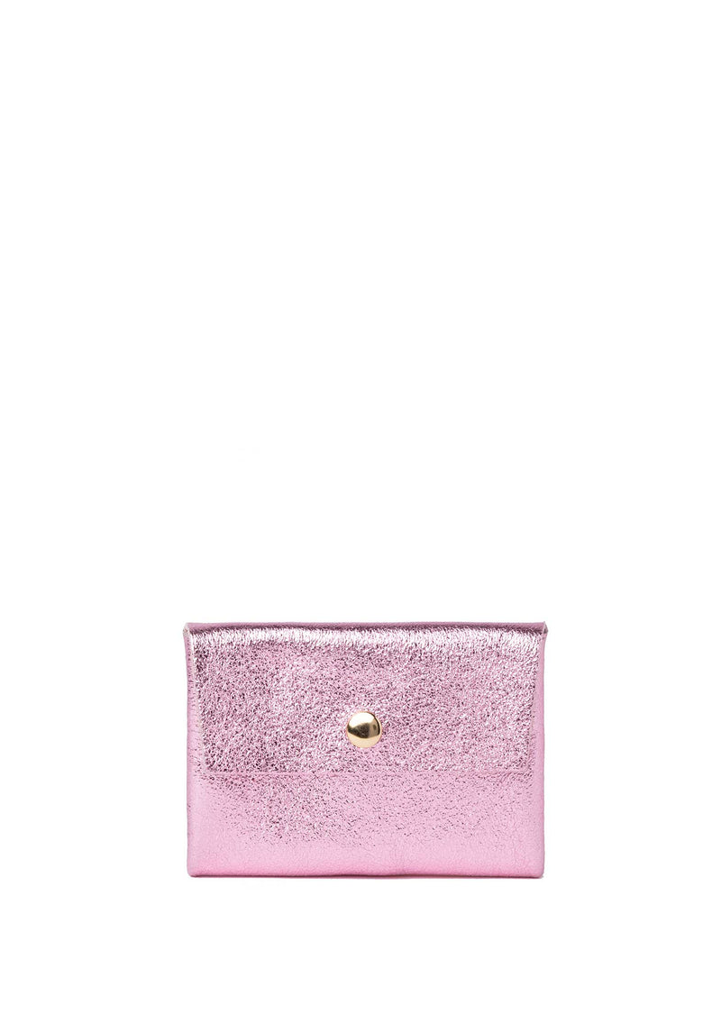 Metallic Leather Coin Bag Rose-Clair - RUE MADAME | BOUTIQUE PARISIENNE